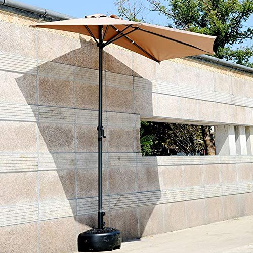 KLLJHB Sonnenschirme, Balkon, Terrasse, Wand, halber Sonnenschirm, halbrund, mit Kurbel, Sonnenschutz für kleine Terrassen, Gärten, UV-Schutz, 2,7 m (Khaki) (Khaki)
