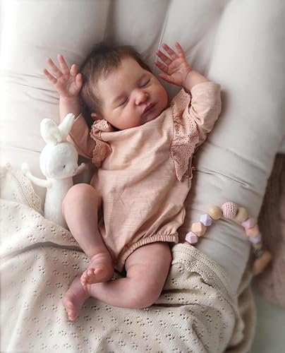 OHIJGN Reborn Puppe Mädchen Reborn Baby 19 Zoll handgefertigte lebensechte Babypuppen Mädchen weichen Vinyl Körper, wie EIN echtes Baby
