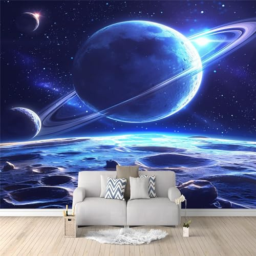 Weltraum-Universum-Planet -Wanddeko, Wandbild, Wandtapete - Hochwertige Wanddekoration - 300 x 210 cm Vlies Tapete Wohnzimmer Schlafzimmer