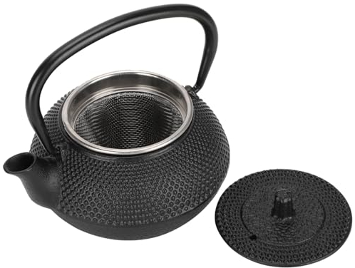 Yusat Kettle Panacea cast Iron Fireplace Kettle humidifier 15×15×10 cast Iron Tea Pot 0. 3l Home use Kettle with Strainer modeled on Japanese Tea Boiler ir Panacea cast Iron