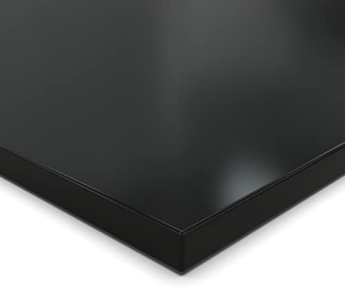Pannello truciolato da 28 mm, nero, rivestito in resina melaminica, lunghezza fino a 200 cm, pannelli decorativi con pattumiera a scelta: 40 x 40 cm (bordo in ABS completo)