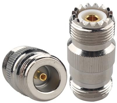 Futheda 2PCS UHF PL259 Female to N Type Female RF Coax Adapter SO239 UHF Plug to N Jack Straight coaxial Connector for WiFi Antenna Extension Cable Broadcast CCTV Radios Video Wireless Device LMA