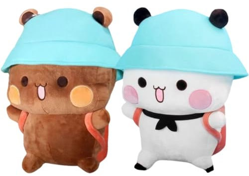 Vmxlso 2 Stück Bubu Dudu Kuscheltier, 20 cm Bär und Panda Bubu Dudu Kuscheltier, Bezauberndes weiches Bubu und Dudu Kuscheltier, Bubu Dudu Plush für Jungen und Mädchen, Kinder Geschenk