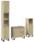 vidaXL 3-TLG. Badmöbel-Set Sonoma-Eiche Holzwerkstoff, Badmöbelset, Badezimmerschrank, Badezimmer Hochschrank, Badmöbel, Badezimmer Unterschrank