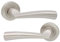 Infinity Decor Pair of Curved Lever on Rose Door Handles Set in Satin Nickel Finish for Internal & External Doors