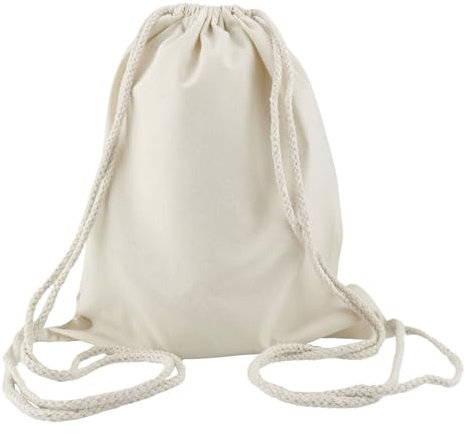 IDEA HOME Baumwollbeutel, Turnbeutel 1 Stück 36x44 cm 140g/m2 Sportbeutel mit Kordel, Rucksack, Beutel, Jutebeutel Gym Bag, blanko zum bemalen für Sport & Reise, Natur