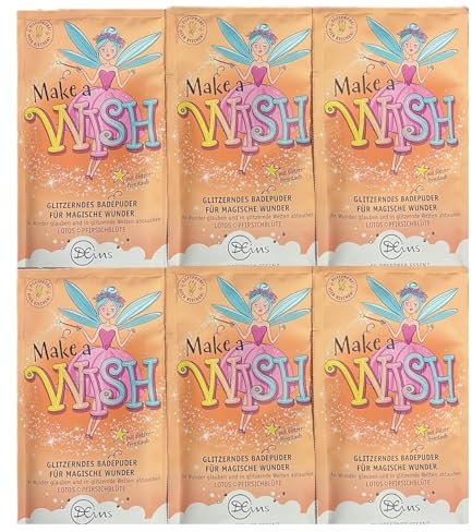 6er Pack Dresdner Essenz Glitzerndes Badepuder Make a Wish 6 x 60g