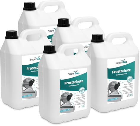 Superbau Frostschutz Plastifizierer 25 L (≈2500kg Zement) für Beton, Mörtel & Zementkleber, Beton Zusatzmittel Frost, Betonverflüssiger & Fliessmittel, härtungsbeschleunigend, keine Stahlkorrosion