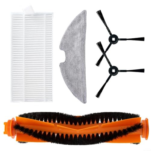 ZYNCUE Ersatzteil-Set für Blaupunkt für BlueBot Xtreme BPK-VCBB1XTE / VRillo J300 Roboter-Staubsaugerzubehör, inklusive 1 Hauptbürste + 1 Filter + 1 Wischtuch + 2 Seitenbürsten