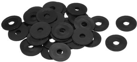 QUARKZMAN 40 Pcs Arandelas Planas, Pasacables de Nylon M8 8Mm Id 30Mm Od 2Mm de Espesor Arandela Lisa Arandelas de Goma Plástica Junta de Hoja de Fijación Espaciador de Sellado Anillo, Negro
