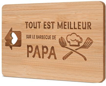 Cadeau Papa, Cadeau Anniversaire Papa - Planche à Découper en Bambou Gravée, Idee Cadeau Fete des Peres Original