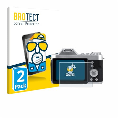 BROTECT Schutzfolie für Rollei Powerflex 10x Retro | 2 Stück Entspiegelnder Displayschutz Made in Germany Matte Displayschutz-Folie Anti-Reflex Anti-Fingerprint Einfache Montage