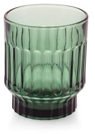 H&H Set 6 Bicchieri Atena in Vetro Lavorato Verde 28 cl – Impilabili – Lavabili in Lavastoviglie – Design Colorato e Raffinato