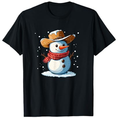 Schönes Cowboy-Outfit mit Cowboyhut für Schneemann-Liebhaber T-Shirt