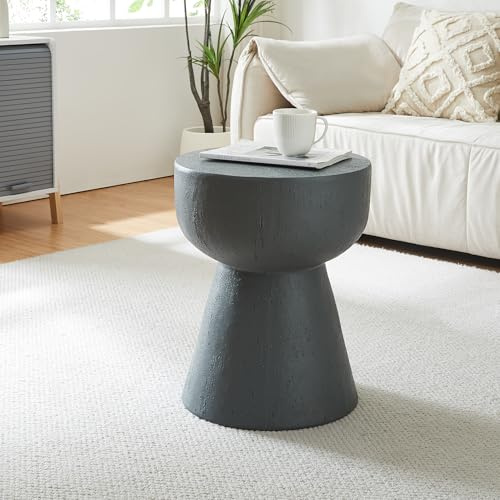 [en.casa] Beistelltisch Oulvepijanse Indoor Outdoor Tisch in Pilzform 51 x Ø 40 cm Couchtisch rund Gartentisch Balkontisch Leichtbeton Dunkelgrau