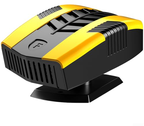 12 V Auto-Heizungs-Defroster für Windschutzscheibe, schneller PTC-Heizungsnebel mit 360 Grad verstellbarer Drehung (Gelb 12 V)