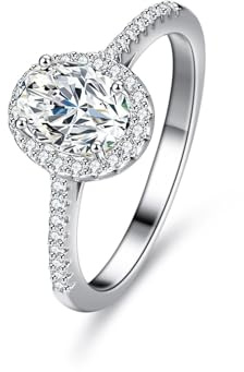 Skcess Platin 950 Eternity Ring, Wedding Ring 7X5mm Moissanit Weiß 1ct Engagement Ring Geschenke für Frauen Größe 47 (15.0)