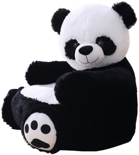Pineeseatile Kleinkind-Sessel, Kindersofa, Bezaubernder Cartoon-Panda-Kleinkind-Sessel, 50, 8 x 50, 8 x 45, 7 cm, Tierform, Plüsch-Spielsofa für Babys zum Entspannen, Lesen