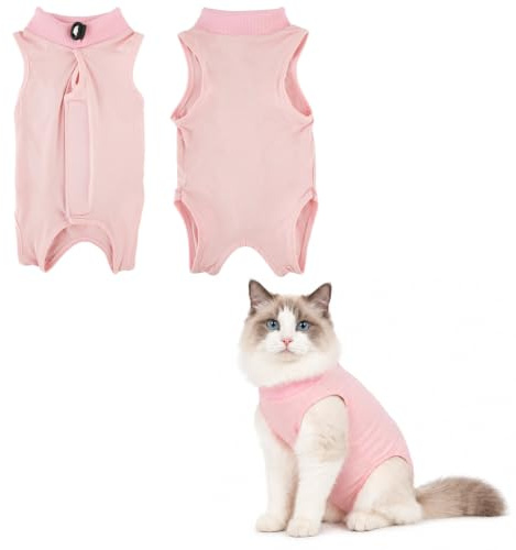 ZEMINRI Cat Recovery Suit adjustable Cat Surgery Recovery Suit for Cats(M) | Post surgery garment for cats with adjustable buckle & hook and loop fastener cats onesie after surgery body suit