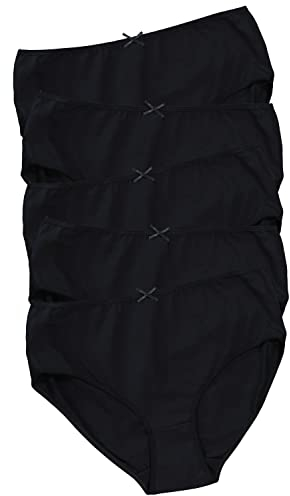 Ulla Popken Damen Slips, 5er-pack Taillenslip, Schwarz, 50-52 EU