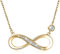 925 Sterling Silber Halskette - Billie BijouxEndless Love Infinity Herz Anhänger weißes Gold überzogene Diamant Frauen einstellbare Halskette (Gold)