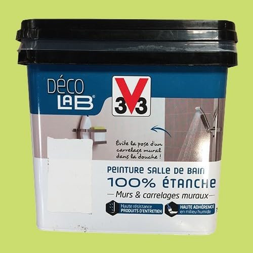 V33 Déco LAB Peinture Salle de bain 100% Etanche Feuille de bambou 0,75 L