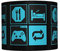 EAT Sleep Game Repeat - Blue Ceiling LAMPSHADE - 10 Drum - Boys Bedroom LAMP Shade