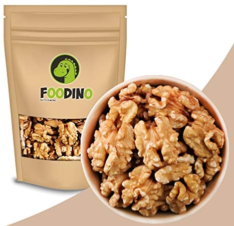 Walnüsse ganz Walnusskerne ohne Schale Walnuss naturbelassen ungesalzen ungeschwefelt 100% Natural 500g - 5kg Walnuss Kerne geschält aus Chile wiederverschließbar Premium Qualität FOODINO (5kg)