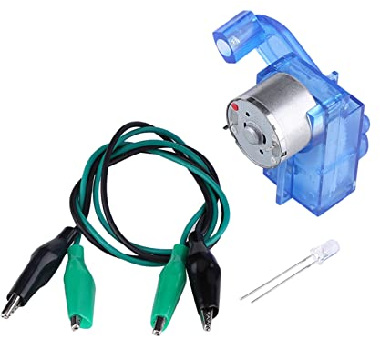 Mini Handkurbel Stromgenerator, Handkurbel Ladegerät mit Überbrückungskabel, LED, Widerstand für Erwachsene und Kinder zum Gemeinsamen Spielen