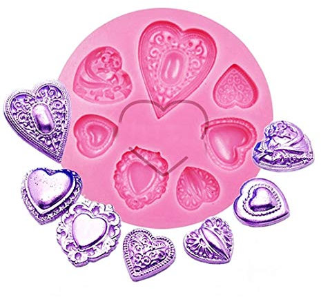 Stampo in silicone 7 cuori decorati perfetti per bomboniere sapone candele decorazioni dolci artigianato regalo amore artigiano