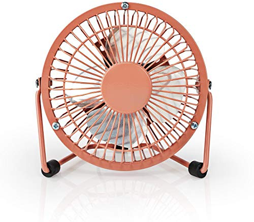 NEDIS Ventilador de mesa | Alimentación USB | Diámetro: 100 mm | 3 W | 1 Velocidad 1.00 m Vintage Rosa