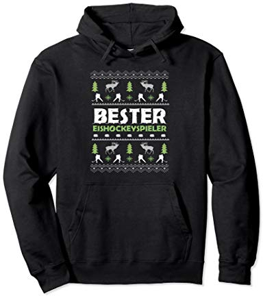 Ugly Eishockeaspieler Eishockey Eis Weihnachtsmann Geschenk Pullover Hoodie