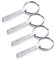 XUANPAI Personalisierte Kundenspezifische Vertikale Plattierte 4-seitige Gravur Edelstahl Minimalistische Quader Bar Schlüsselbund Schlüsselring Geschenk Unisex Silber 4 Stk