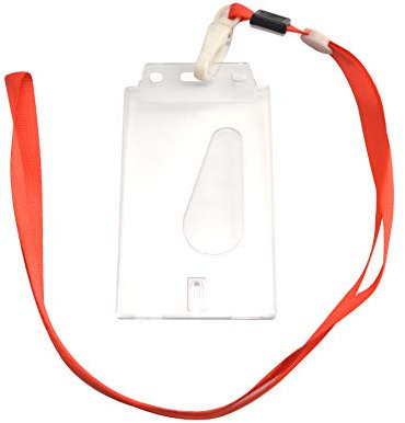 Fenggtonqii Lot de 2 porte-badges en plastique rigide transparent 86 x 54 mm