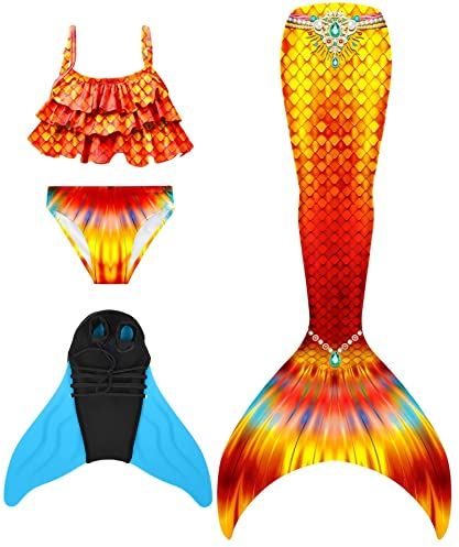 shepretty meerjungfrauenflosse mädchen Neuer Mermaid Tail Badeanzug für Erwachsene und Kinder,lanM5,120