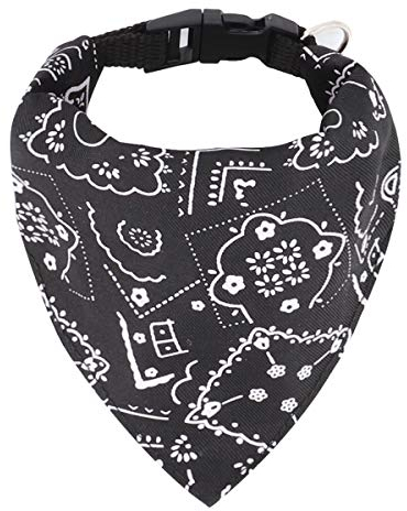 Hunde Bandana Kopftücher Haustier Halstuch Einstellbare für Welpen Kleine Hund Katze (L, Schwarz)