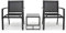 Mondeer Garden Furniture Set, 3 PCS Patio Bistro Set, 2 Seater Chairs and Coffee Table, for Balcony Garden Indoor Outdoor Patio Lounge, Black