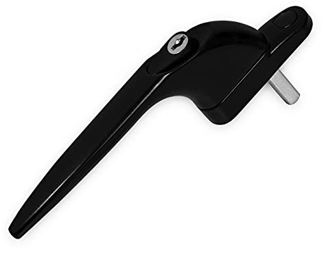 Yale - Maniglia universale per finestra in uPVC, con chiusura in linea, doppio vetro, 40 mm, colore: Nero
