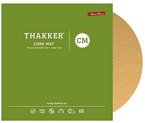 THAKKER Cork Mat - Plattentellerauflage aus feinstem Kork - Natur | 3mm stark | 295mm Durchmesser | für 12' Plattenteller