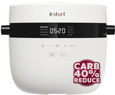 Instant Pots Rice Cooker & Steamer, 5L (20 Cup) - With Dishwasher-Safe Non-Stick Cooking Pot, Stainless-steel Steamer Basket, Measuring Cup, Rice Spoon - With Slow Cooker & Sauté Pan Functions