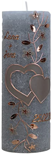 Christ-Kerzen Hochzeitskerze Lena und Jens 1013, Variante:Glasteelichteinsatz