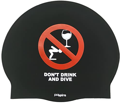 Cuffia in silicone Don't Drink and Dive | Cuffia da Nuoto | Cuffia da Piscina | Grande Comfort e Aderenza | Arte e Nuoto