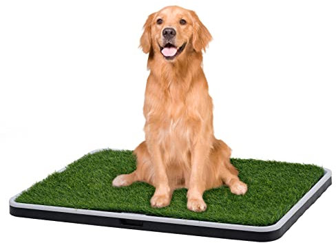 Hundegras Pad mit Tablett, Kunstrasen Pee Pad, Wiederverwendbare Training Töpfchen Pad für den Innen- und Außenbereich