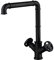 Robinet cuisine industriel Style pipe noir vintage Robinets en laiton double volant eau froide et chaude Mitigeur mitigeur à 360° Bec pivotant pour évier cuisine avec accessoires de montage fournis
