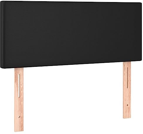 vidaXL Kopfteil, Bettkopfteil mit Holzbeinen, Höhenverstellbar Polsterkopfteil für Bett, Betthaupt Bettzubehör Schlafzimmer, Schwarz 100x5x78/88cm Kunstleder
