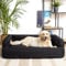 PillowPrim Hundebett, Möbel für Tiere, Katzenbett, Abnehmbar Bezug, Hundekorb, Hundekissen, Hundeliege, Schlafplätze, Hundesofa, Schwarz, XXL: 117x79 cm