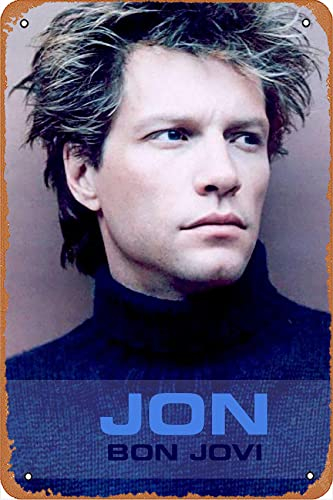 Bon Jovi Poster Jon Metallschild Vintage Küche Schilder Wanddekoration Lustige Blechschilder Bar Dekorationen Kunst Poster 20,3 x 30,5 cm