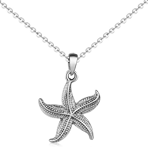 Materia Damen Halskette mit Seestern Anhänger Silber 925 maritim KA-507-K142
