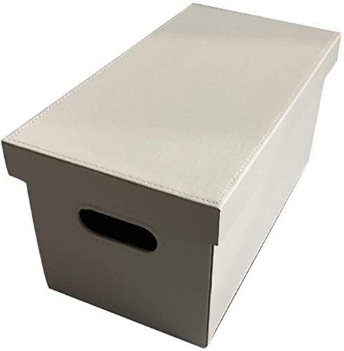 CAZARU White CD Storage Box, Student Dormitory DVD Display Stand - Game Disc Storage Box Leather Finishing Debris Storage Basket