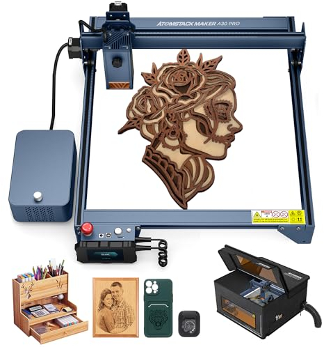 ATOMSTACK A30 Pro Laser Graviermaschine 160W Ausgabe Lasergravur 33W mit F30 Pro Air Assist, FB2 Schutzbox, Gravierbereich 400 * 400mm